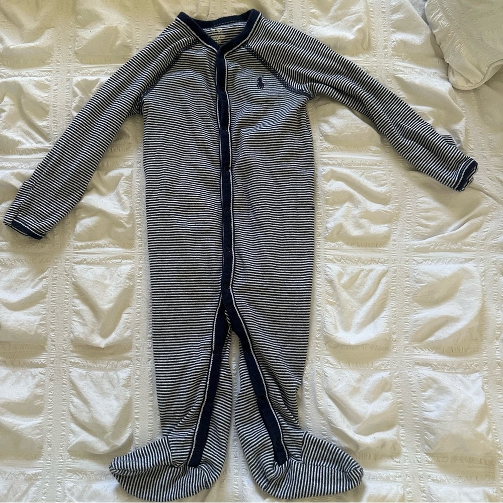 Striped Navy Kids One Piece by Ralph Lauren